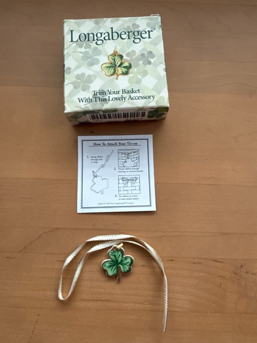 Longaberger Shamrock Clover Metal Tie-On #36056